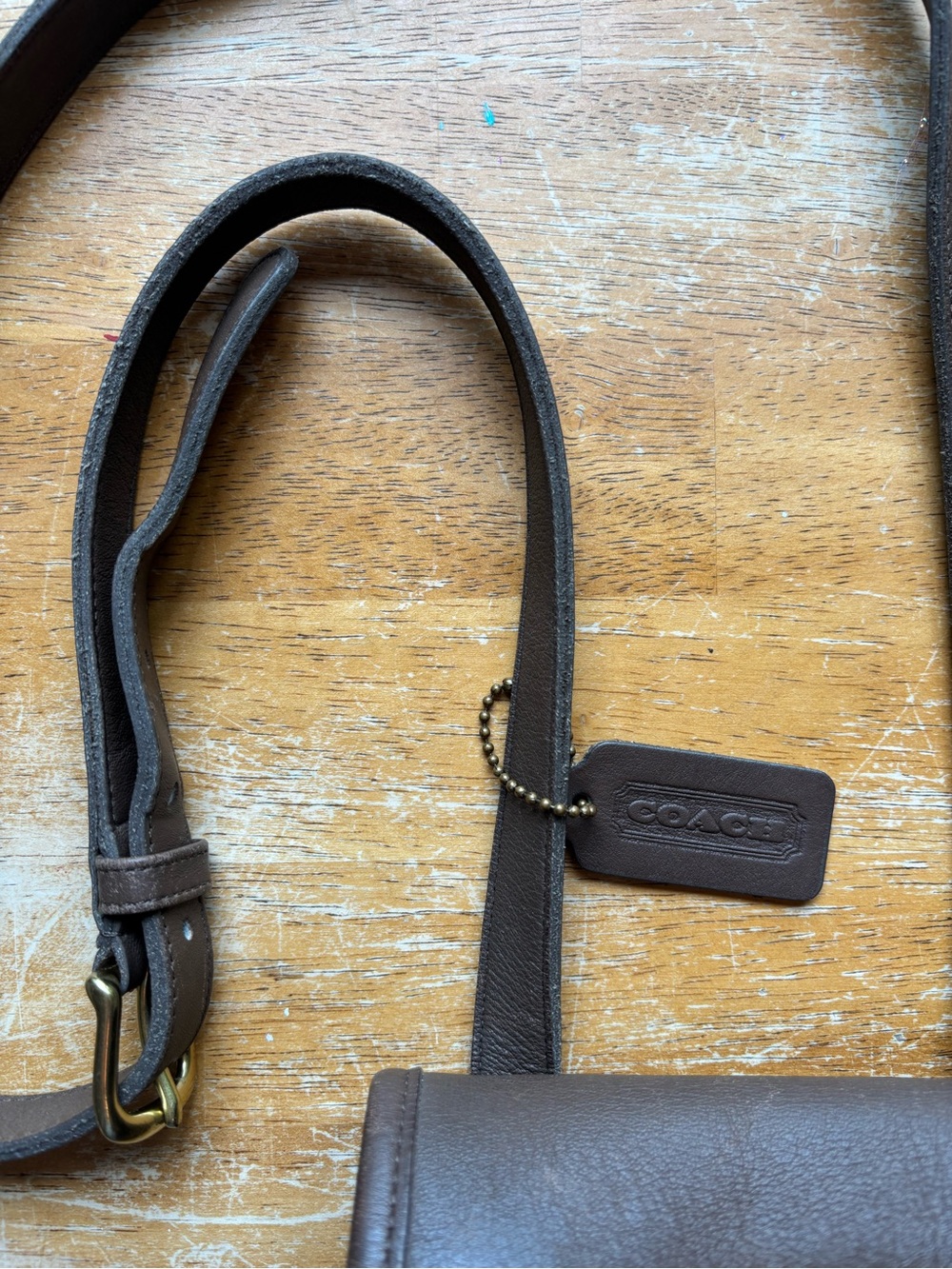 Vintage Coach Dark Brown Leather Turnlock Crossbody 9978 - Picture 3 of 13